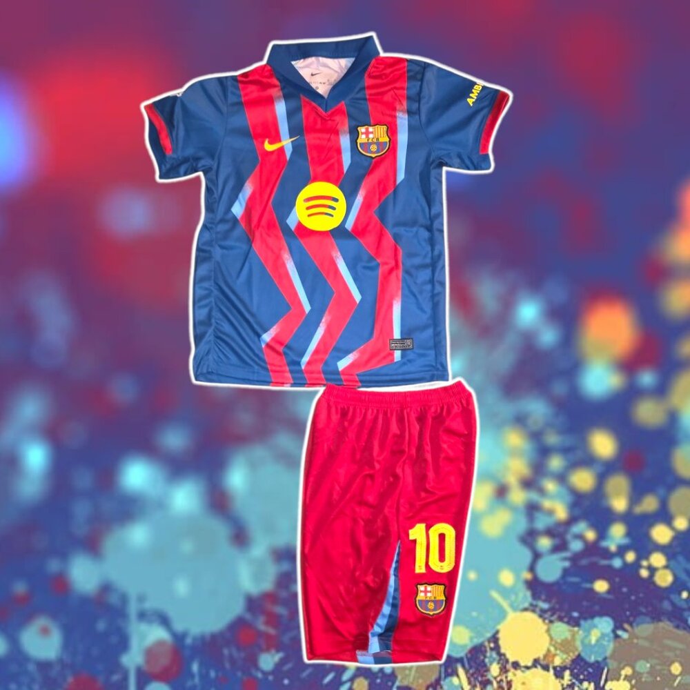 🔥 Kids Barcelona 4th Kit 2026 Soccer Jersey Set – #10 🔥